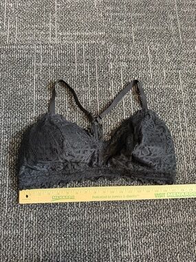Auden Lightly Lined Bralette 3X Black Lace Trim Racerback Pull On Wireless